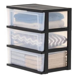 IRIS USA® Nesting Stacking Wide Chest 29 Qt - Black - Set of 2 - Bed ...