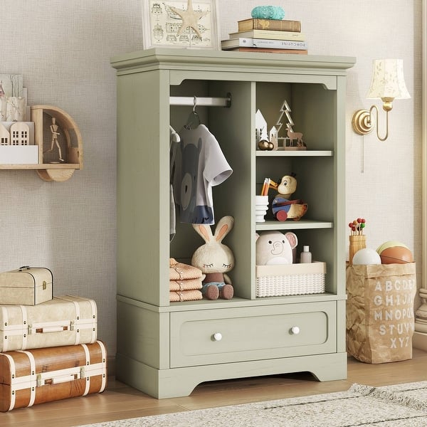 green kids dresser Max & Lily Jenny Walnut 7-Drawer 52 in. Wide Dresser main image 1