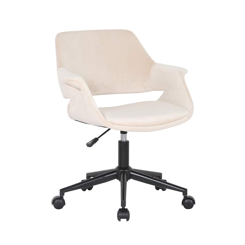 Porthos Home Rylee Swivel Office Chair, Velvet, Adjustable Height - Champagne