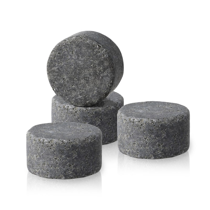 True Glacier Rocks, Black Granite Drink Chillers, Set of 6 Ice Cocktail Rocks, Bar Accessories