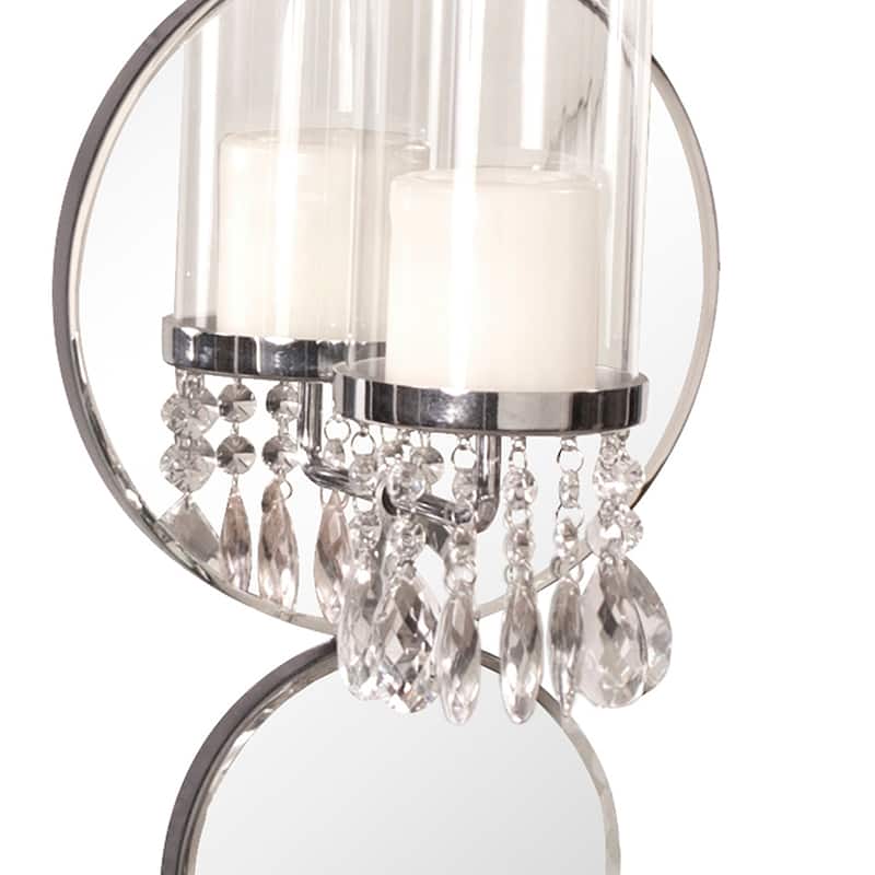 Allan Andrews Glass Wall Sconce Candle Holder and Mirror