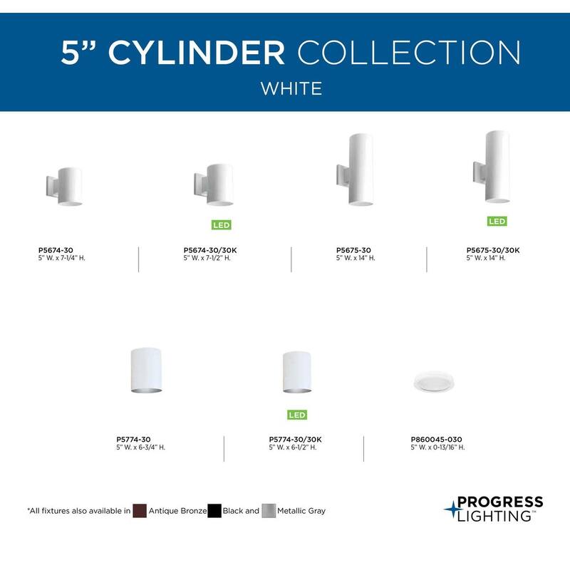 Progress Lighting Cylinder 1-light Wall Lantern - N/A - White