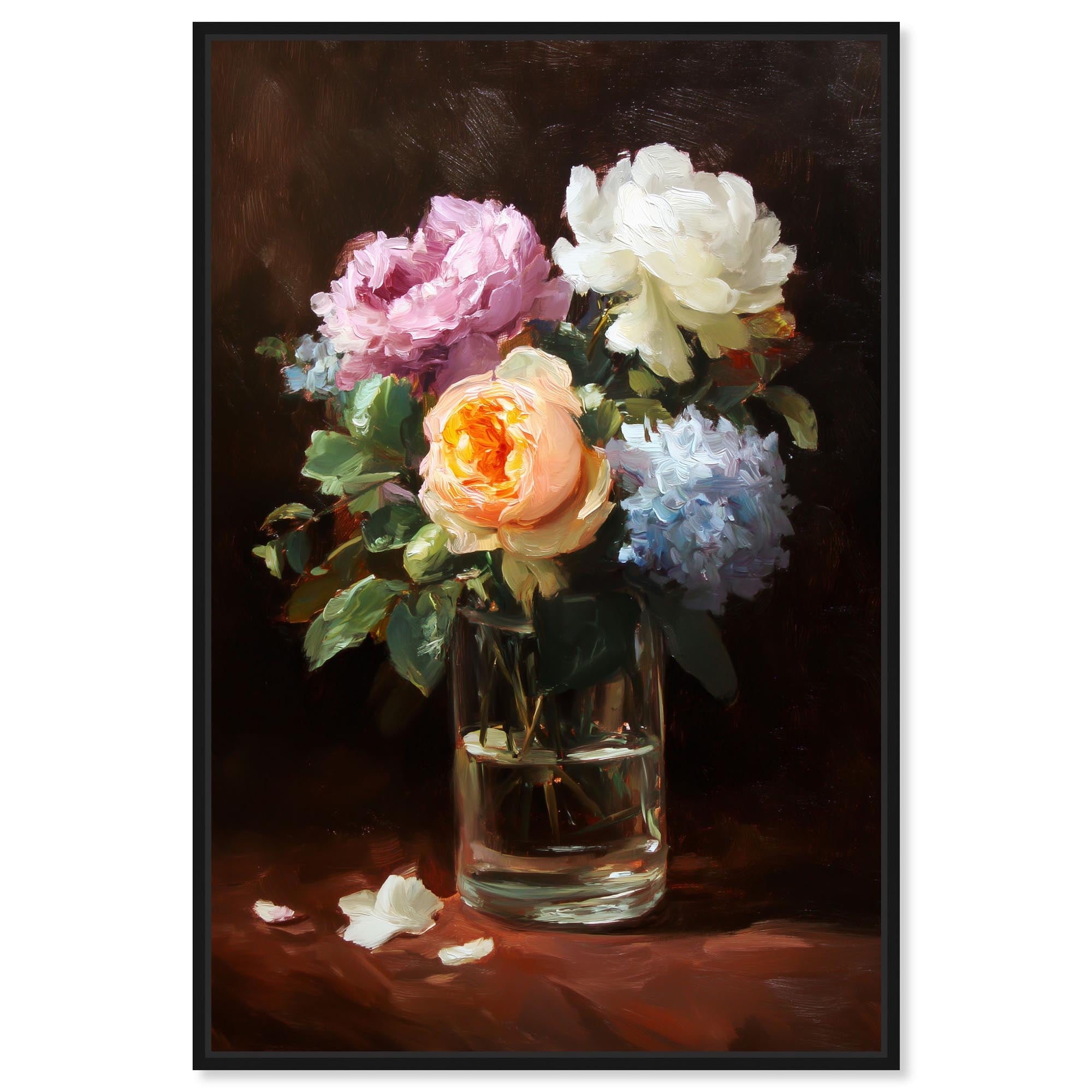 Velvet Dusk III Floral Decor Framed Canvas Print by Art Remedy