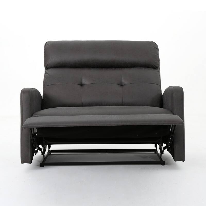 Power Recliner Chair, Oversize Wide Seat, Tufted Slate Gray Microfiber