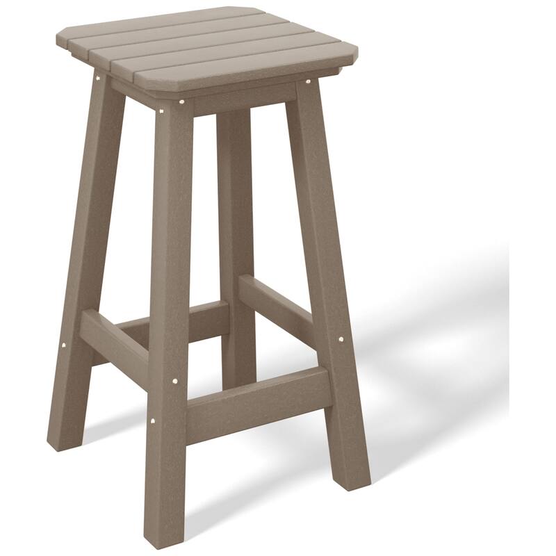 Laguna Hdpe All Weather Outdoor Patio 24" Square Counter Stool (Set Of 3)