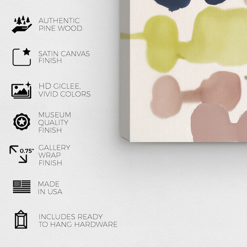 Wynwood Studio Canvas Abstract Ink Splotches Summer Blue and Modern & Contemporary Wall Art Canvas Print