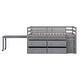 preview thumbnail 7 of 24, Twin Size Loft Bed with Retractable Writing Desk and 4 Drawers
