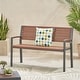 preview thumbnail 2 of 8, Davos Outdoor Aluminum Outdoor Bench by Christopher Knight Home