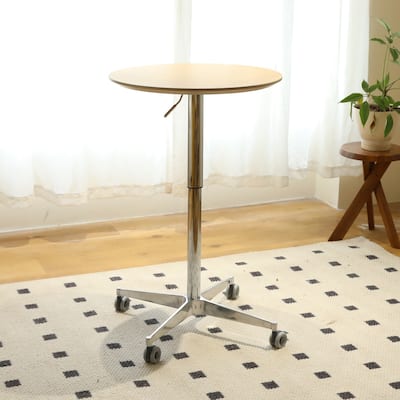 Movable Adjustable Bar Table Pub Table 360 Swivel Counter Bar Height Aluminum Star Base Movable for Stand Desk Bistro Table