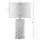 preview thumbnail 3 of 7, SAFAVIEH Lighting 27-inch Grey Diamonds Table Lamp (Set of 2) - 15"x15"x27"