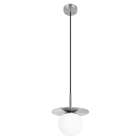 Arenales - 1-Light Mini Pendant - Matte Nickel Finish - White Opal Glass Shade