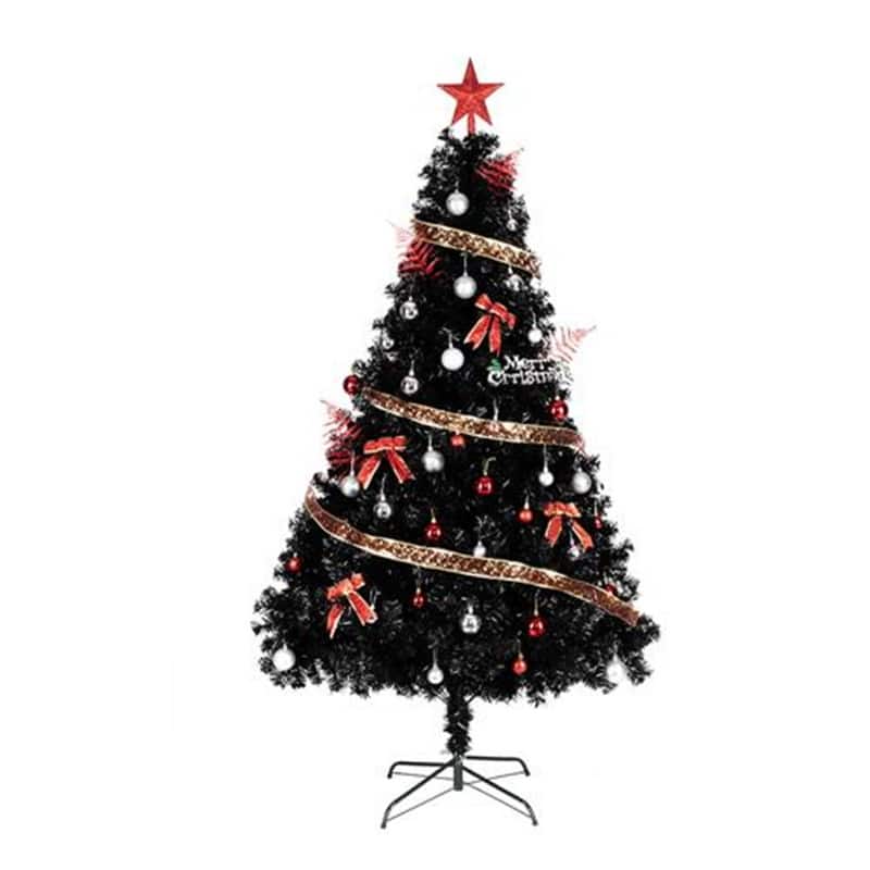 6FT Black/Pink Artificial Xmas Tree 1600Tips - Black