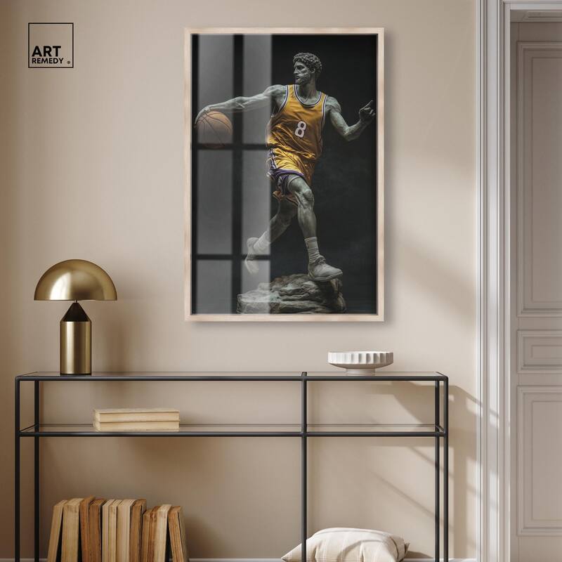 Basketball Yellow Uniform Shadowbox by Art Remedy