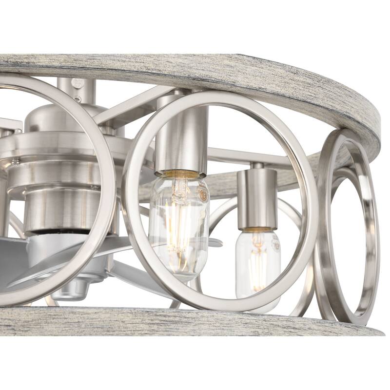 Hunter Haven 22" Fandelier Ceiling Fan w/ Light, Remote - Modern, Industrial, Farmhouse - Small Spaces