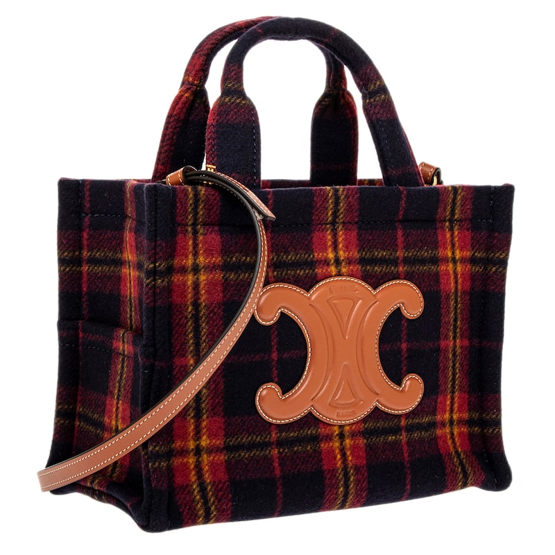 Celine Cabas Thais Tote in Wool and Calfskin