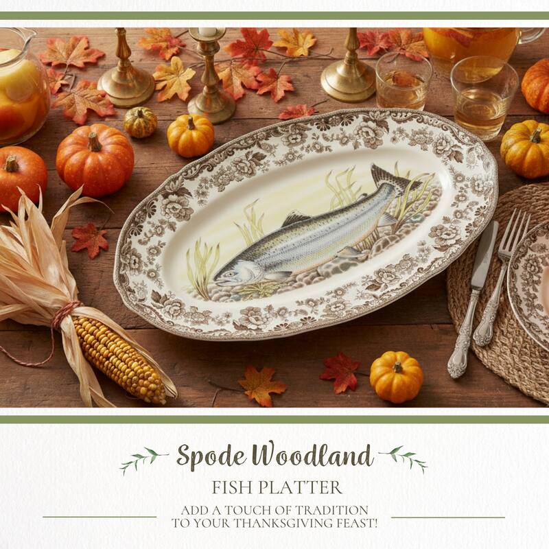 Spode Woodland Fish Platter - 18.5 Inch