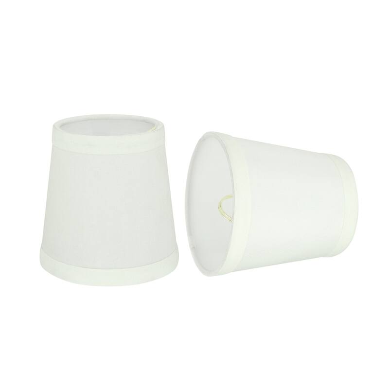Aspen Creative Hardback Empire Chandelier Clip-On Lamp Shade (2 Pack), Off-White, (3" x 4" x 4")