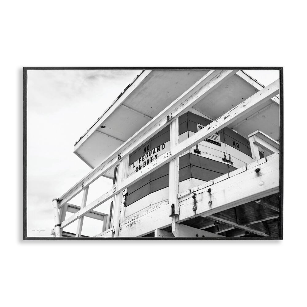 Stupell Lifeguard Building on Beach Framed Giclee Art Design By Seven Trees Design