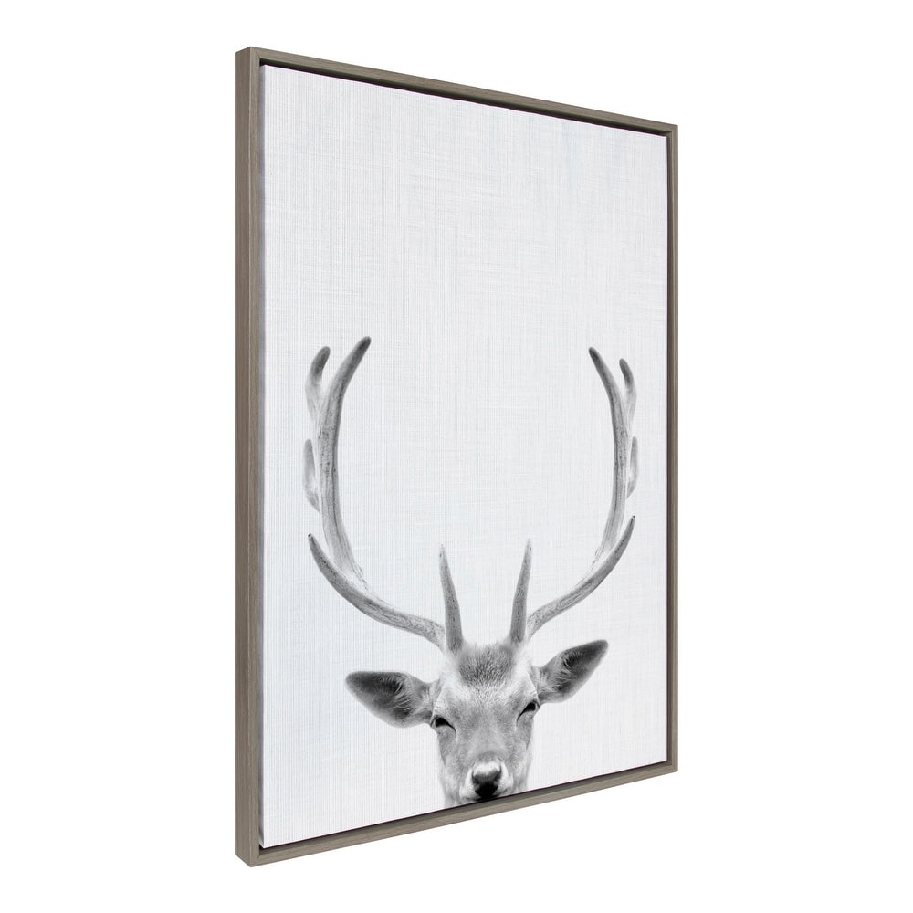 Kate and Laurel Sylvie Deer Portrait Framed Canvas by Simon Te Tai