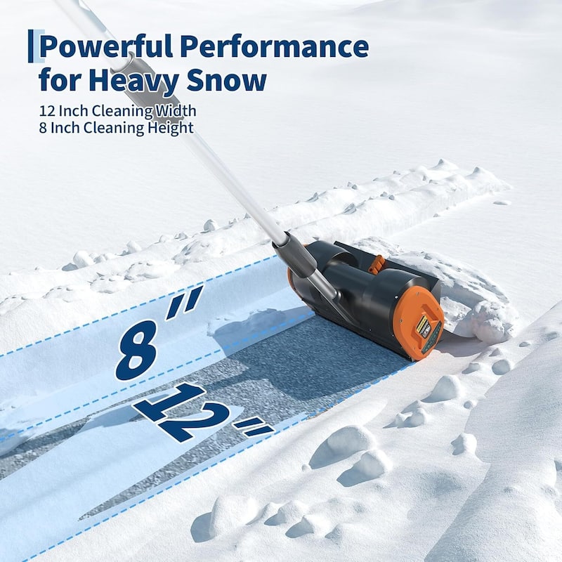 Cordless 12 inch Electric Snow Blower Corded, Snow Thrower for Walkways Deck - N/A