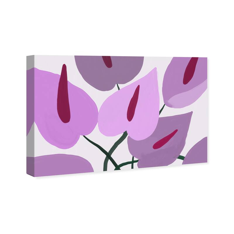 Wynwood Studio Canvas Floral and Botanical Purple Calla Flowers Purple Modern & Contemporary Wall Art Canvas Print