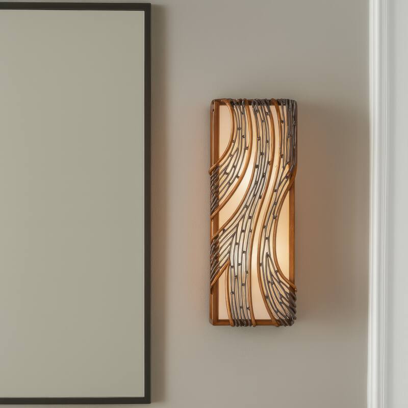 Varaluz Flow Vertical Wall Sconce - 2-Light - Hammered Ore