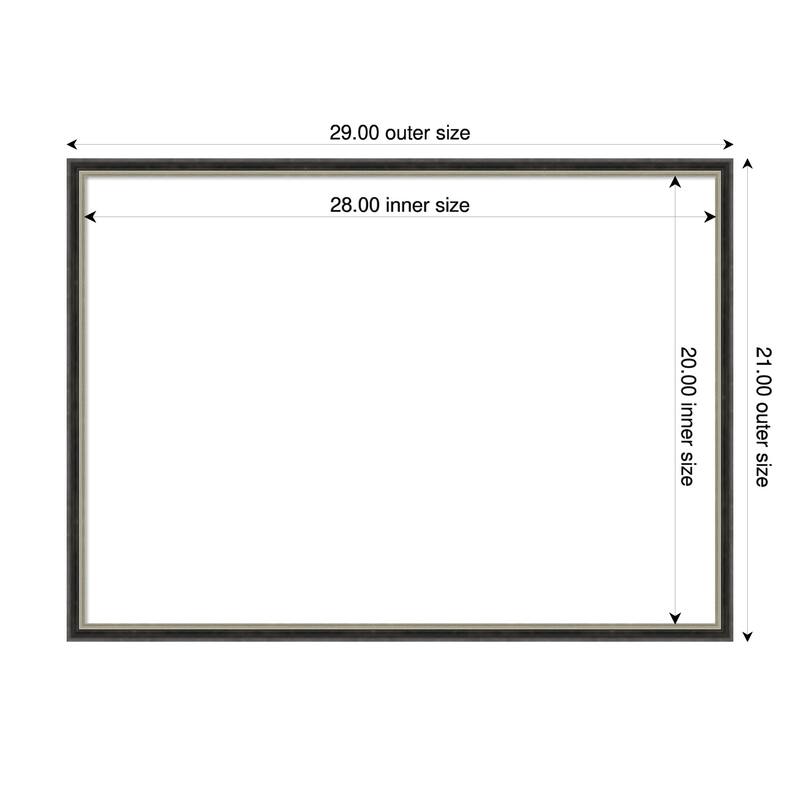 Amanti Art Theo Black Silver Narrow Framed Dry Erase Magnetic Board - 29 x 21 in - Theo Black Silver Narrow