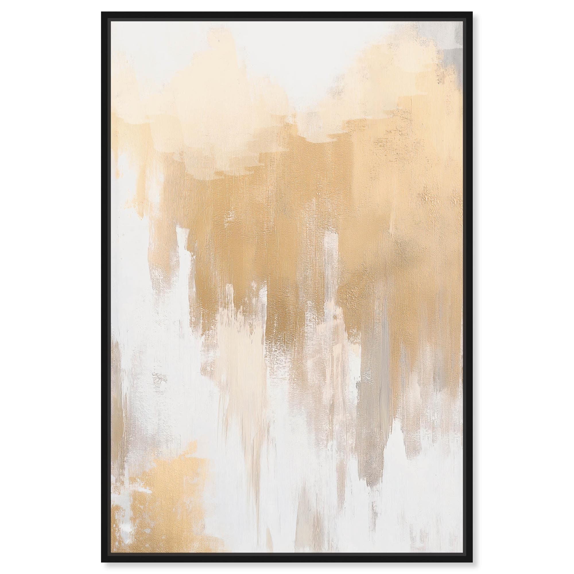 Soft Grey Glam Gold Canvas by Art Remedy