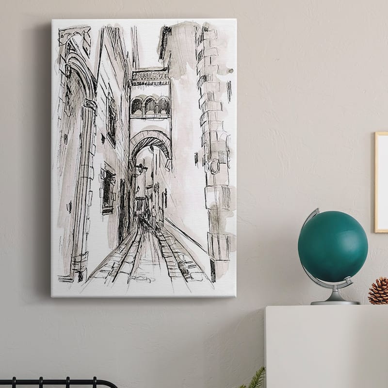 Europe Street Sketches II Premium Gallery Wrapped Canvas - Ready to Hang