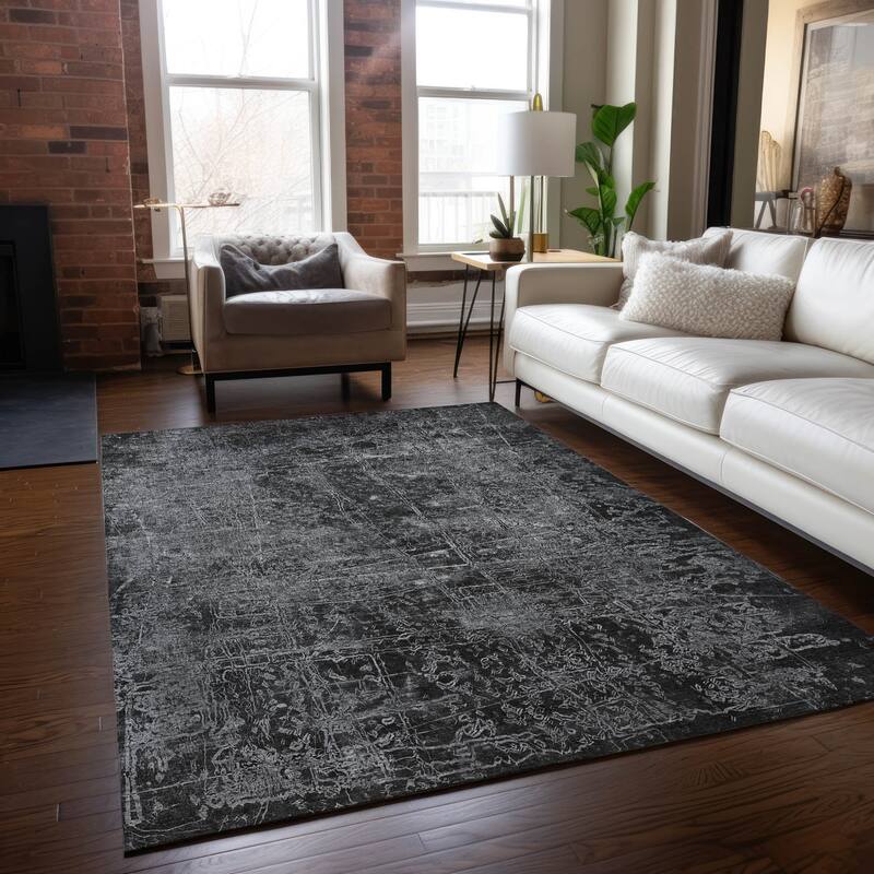 Alrim Modern Art-Inspired Weather Resistant Timeless Fusion Outdoor Rug