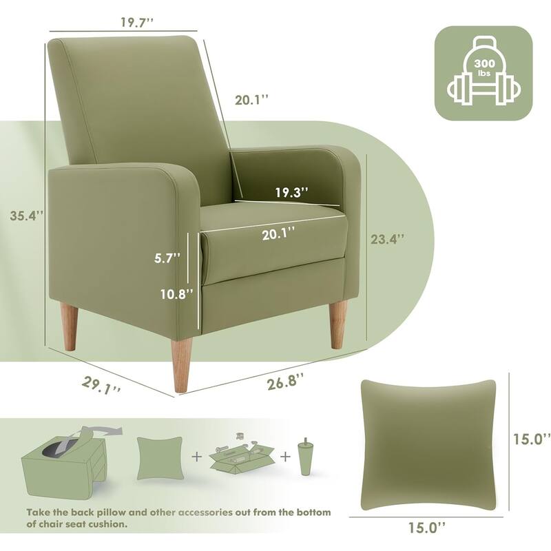 Fabric/Leather Modern Accent Chairs with Lounge Seat