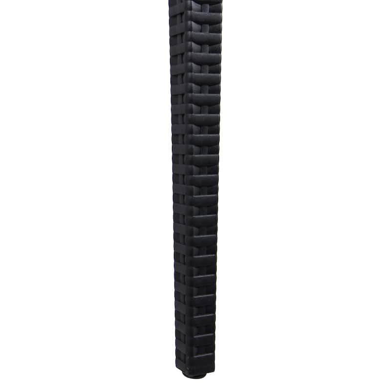 Outdoor Patio Dining Chairs, Set of 4 Stackable Polypropylene Chairs with Woven Design for Garden, Deck, or Pool