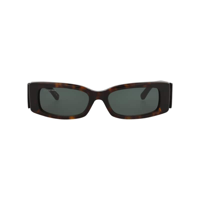 Balenciaga Square-Frame Recycled Acetate Sunglasses - Havana Havana Green - Brown - Green Lens