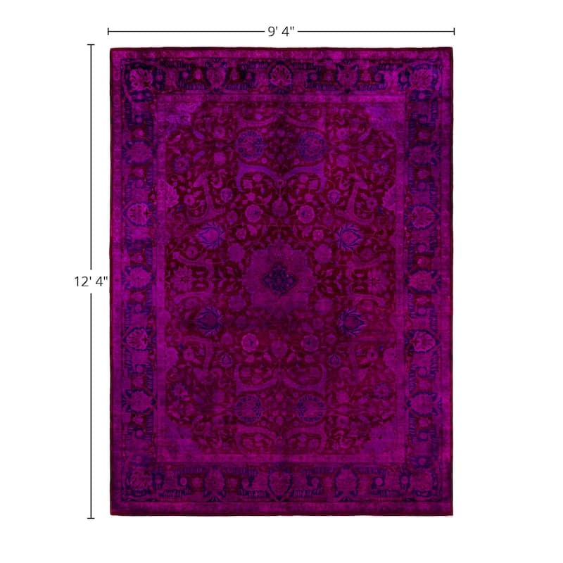Overdyed One-of-a-Kind Hand-Knotted Area Rug - Pink - 9' 4" x 12' 4"