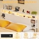 preview thumbnail 42 of 75, Bed Frame with Charging Station and RGB LED Lights, Sturdy Platform Bed with Storage Headboard,