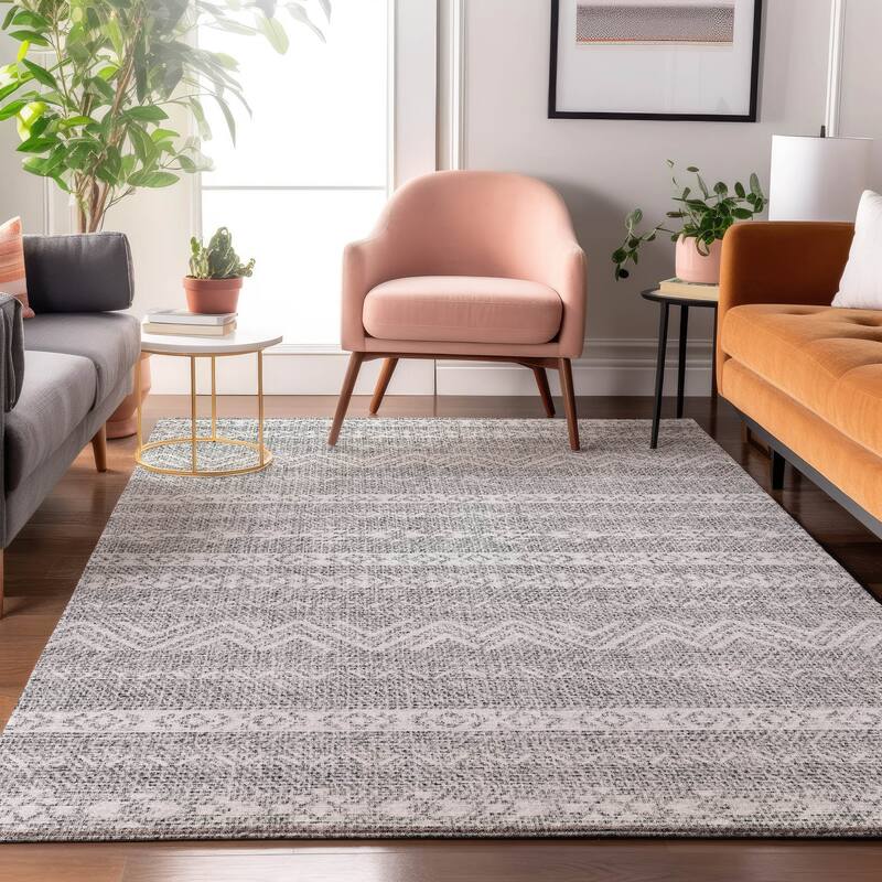 Premium Washable Super Soft Global Stripes Mayfield Rug - Gray - 3' x 5' - Rectangle