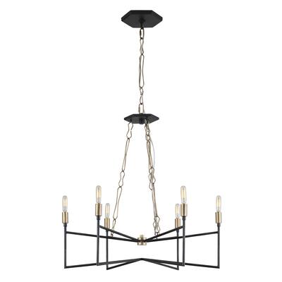 Bodie 6-light Havana Gold, Carbon Chandelier