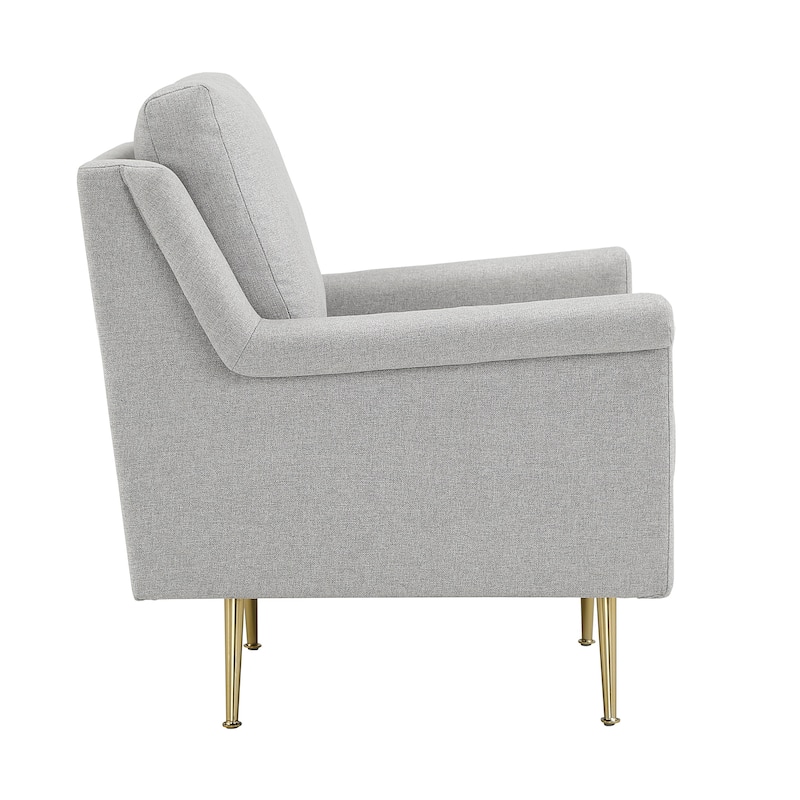 Cade Grey Fabric Accent Chair with Gold Metal Legs by iNSPIRE Q Modern
