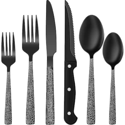 24-Piece Stainless Steel Square Flatware Set
