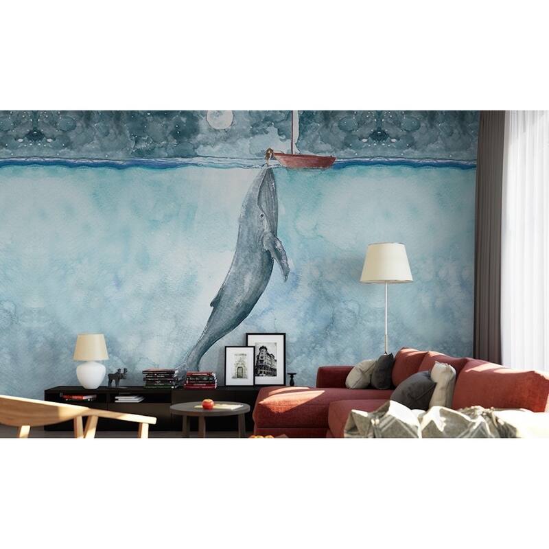GK Wall Design Whale Sea Landscape REMOVABLE Wallpaper