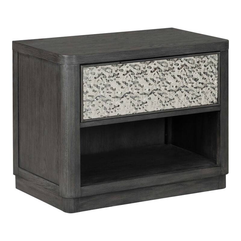 Furniture of America Piez Modern 3-Piece Ash Grey Wood Platform Bedroom Set with 1-Drawer Nightstand