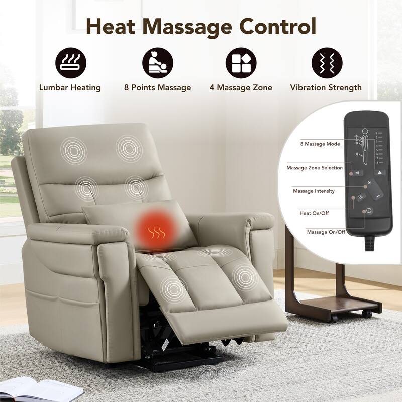 Spruce & Spring Dual Motors Lay Flat Recliner Lift Recliner for Elderly