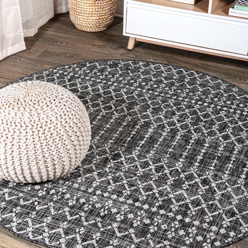 JONATHAN Y Trebol Moroccan Geometric Textured Weave Indoor/Outdoor Area Rug