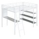 preview thumbnail 4 of 12, Full Size Metal Loft Bed with 3 Layers of Shelves, Desk and Whiteboard