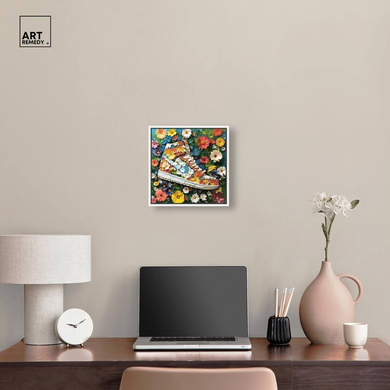 Painted in Floral Sneaker Canvas by Art Remedy