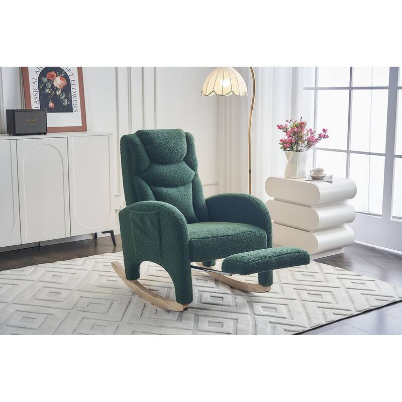 Accent Armchair Chair Rocking Chair With Adjustable Footrest