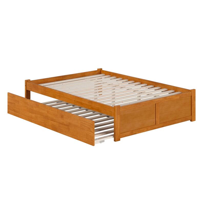 Concord Platform Bed with Footboard and Twin Trundle Bed