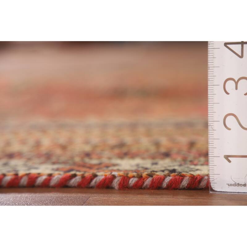 Hand Knotted Oriental 100% Wool Carpet Traditional Geometric Oranges & Rust Shiraz Area Rug - 7' 9'' X 5' 0''