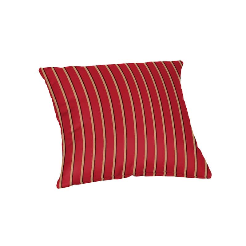 Sunbrella 20 inch Square Stripe Outdoor Throw Pillow - Harwood Crimson