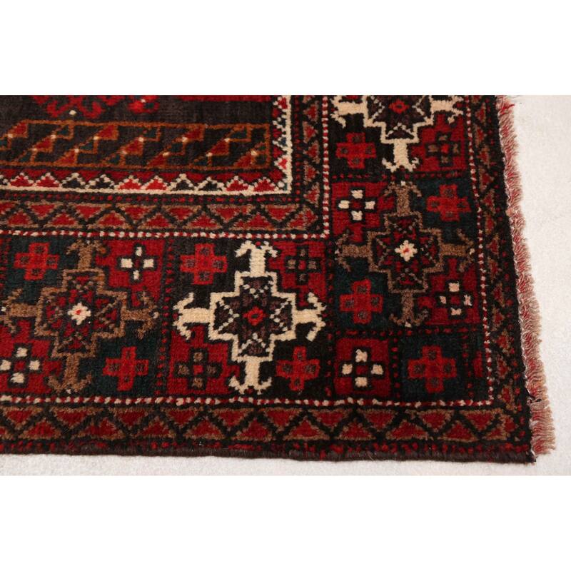 ECARPETGALLERY Hand-knotted Authentic Turkish Black Wool Rug - 3'5 x 7'3